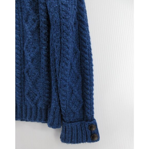VINTAGE Inis Crafts Sweater Small Merino Wool Aran Cardigan Fisherman - Picture 3 of 9